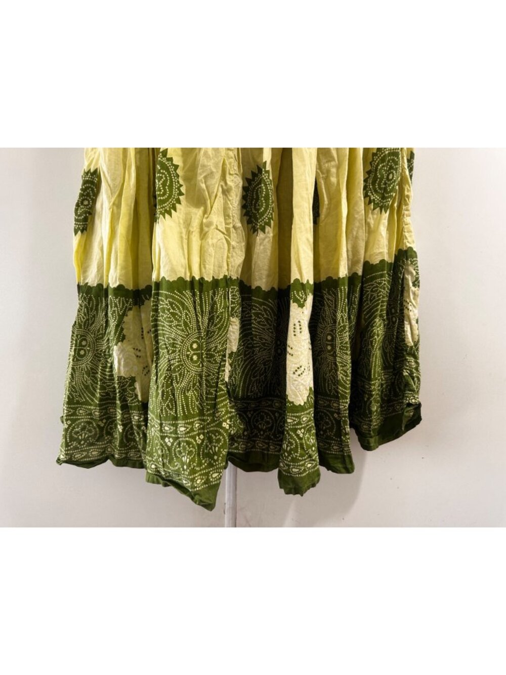 Veranesi Long Maxi Skirt & Top Set Large Green Pleated Flowy Floral Boho Gypsy - Picture 14 of 16